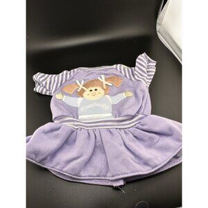 Vtg Cabbage Patch Kids  Coleco 1980s Purple Portrait Dress Wheat Pigtails